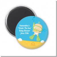 Under the Sea Baby Snorkeling - Personalized Baby Shower Magnet Favors