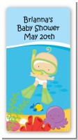 Under the Sea Baby Snorkeling - Custom Rectangle Baby Shower Sticker/Labels