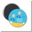Under the Sea Baby Twin Boys Snorkeling - Personalized Baby Shower Magnet Favors thumbnail