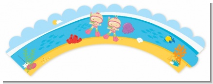 Under the Sea Baby Twin Girls Snorkeling - Baby Shower Cupcake Wrappers