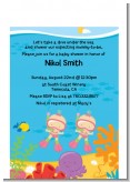 Under the Sea Baby Twin Girls Snorkeling - Baby Shower Petite Invitations