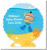 Under the Sea Hispanic Baby Boy Snorkeling - Personalized Baby Shower Centerpiece Stand
