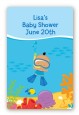 Under the Sea Hispanic Baby Boy Snorkeling - Custom Large Rectangle Baby Shower Sticker/Labels thumbnail