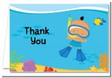 Under the Sea Hispanic Baby Boy Snorkeling - Baby Shower Thank You Cards
