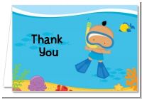 Under the Sea Hispanic Baby Boy Snorkeling - Baby Shower Thank You Cards