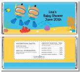 Under the Sea Hispanic Baby Boy Twins Snorkeling - Personalized Baby Shower Candy Bar Wrappers