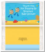 Under the Sea Hispanic Baby Boy Twins Snorkeling - Personalized Popcorn Wrapper Baby Shower Favors