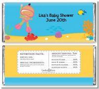 Under the Sea Hispanic Baby Girl Snorkeling - Personalized Baby Shower Candy Bar Wrappers