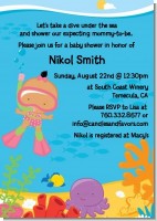 Under the Sea Hispanic Baby Girl Snorkeling - Baby Shower Invitations