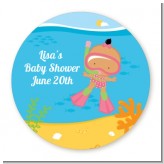 Under the Sea Hispanic Baby Girl Snorkeling - Personalized Baby Shower Table Confetti