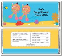 Under the Sea Hispanic Baby Girl Twins Snorkeling - Personalized Baby Shower Candy Bar Wrappers