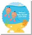 Under the Sea Hispanic Baby Girl Twins Snorkeling - Personalized Baby Shower Centerpiece Stand thumbnail