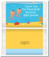 Under the Sea Hispanic Baby Girl Twins Snorkeling - Personalized Popcorn Wrapper Baby Shower Favors