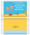 Under the Sea Hispanic Baby Girl Twins Snorkeling - Personalized Popcorn Wrapper Baby Shower Favors thumbnail