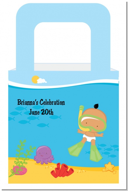 Under the Sea Hispanic Baby Snorkeling - Personalized Baby Shower Favor Boxes