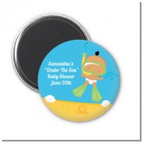 Under the Sea Hispanic Baby Snorkeling - Personalized Baby Shower Magnet Favors