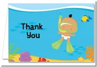 Under the Sea Hispanic Baby Snorkeling - Baby Shower Thank You Cards