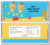 Under the Sea Hispanic Baby Twins Snorkeling - Personalized Baby Shower Candy Bar Wrappers