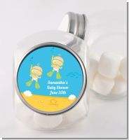 Under the Sea Twin Babies Snorkeling - Personalized Baby Shower Candy Jar