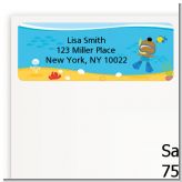 Under the Sea African American Baby Boy Snorkeling - Baby Shower Return Address Labels