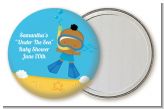 Under the Sea African American Baby Boy Snorkeling - Personalized Baby Shower Pocket Mirror Favors