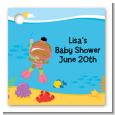 Under the Sea African American Baby Girl Snorkeling - Personalized Baby Shower Card Stock Favor Tags thumbnail
