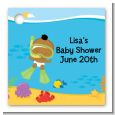 Under the Sea African American Baby Snorkeling - Personalized Baby Shower Card Stock Favor Tags thumbnail