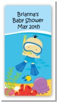 Under the Sea Asian Baby Boy Snorkeling - Custom Rectangle Baby Shower Sticker/Labels