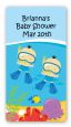 Under the Sea Asian Baby Boy Twins Snorkeling - Custom Rectangle Baby Shower Sticker/Labels thumbnail