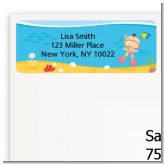 Under the Sea Asian Baby Girl Snorkeling - Baby Shower Return Address Labels