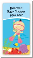 Under the Sea Asian Baby Girl Snorkeling - Custom Rectangle Baby Shower Sticker/Labels