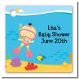 Under the Sea Asian Baby Girl Snorkeling - Personalized Baby Shower Card Stock Favor Tags thumbnail