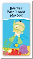 Under the Sea Asian Baby Snorkeling - Custom Rectangle Baby Shower Sticker/Labels