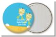 Under the Sea Asian Baby Twins Snorkeling - Personalized Baby Shower Pocket Mirror Favors thumbnail