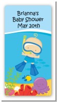 Under the Sea Baby Boy Snorkeling - Custom Rectangle Baby Shower Sticker/Labels