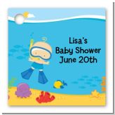 Under the Sea Baby Boy Snorkeling - Personalized Baby Shower Card Stock Favor Tags