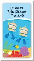 Under the Sea Baby Twin Boys Snorkeling - Custom Rectangle Baby Shower Sticker/Labels