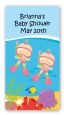Under the Sea Baby Twin Girls Snorkeling - Custom Rectangle Baby Shower Sticker/Labels thumbnail