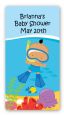 Under the Sea Hispanic Baby Boy Snorkeling - Custom Rectangle Baby Shower Sticker/Labels thumbnail