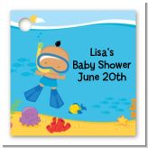 Under the Sea Hispanic Baby Boy Snorkeling - Personalized Baby Shower Card Stock Favor Tags