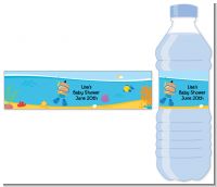 Under the Sea Hispanic Baby Boy Snorkeling - Personalized Baby Shower Water Bottle Labels