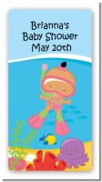 Under the Sea Hispanic Baby Girl Snorkeling - Custom Rectangle Baby Shower Sticker/Labels