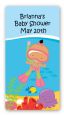 Under the Sea Hispanic Baby Girl Snorkeling - Custom Rectangle Baby Shower Sticker/Labels thumbnail