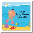 Under the Sea Hispanic Baby Girl Snorkeling - Personalized Baby Shower Card Stock Favor Tags thumbnail