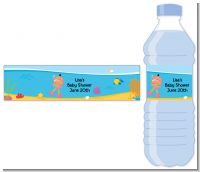 Under the Sea Hispanic Baby Girl Snorkeling - Personalized Baby Shower Water Bottle Labels