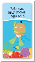 Under the Sea Hispanic Baby Snorkeling - Custom Rectangle Baby Shower Sticker/Labels
