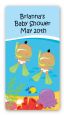Under the Sea Hispanic Baby Twins Snorkeling - Custom Rectangle Baby Shower Sticker/Labels thumbnail