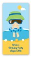 Beach Boy - Custom Rectangle Birthday Party Sticker/Labels thumbnail