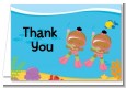 Under the Sea African American Baby Girl Twins Snorkeling - Baby Shower Thank You Cards thumbnail