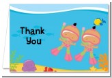 Under the Sea Hispanic Baby Girl Twins Snorkeling - Baby Shower Thank You Cards